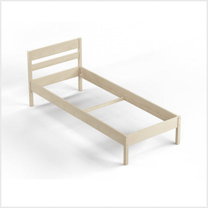 Puusänky korkealla päädyllä 90x200 ilman sälepohjaa